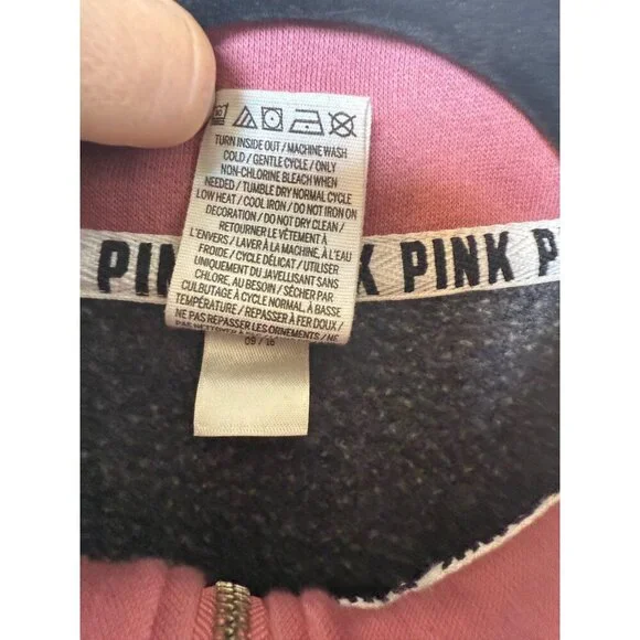 Victoria's Secret Pink Women's Mauve Pink 1/4 Zip Pullover Sweatshirt Size XS - Picture 4 of 12